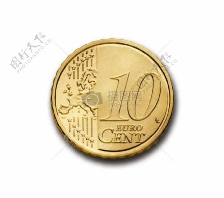 10欧元硬币特写