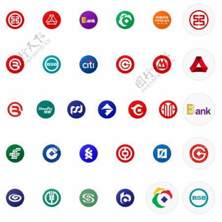 银行icon图标分层