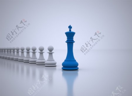 蓝色和白色象棋棋子