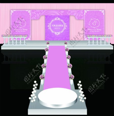 粉色紫色婚庆