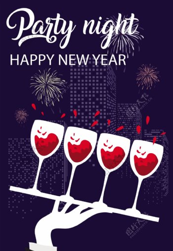 新年舞会派对红酒背景图