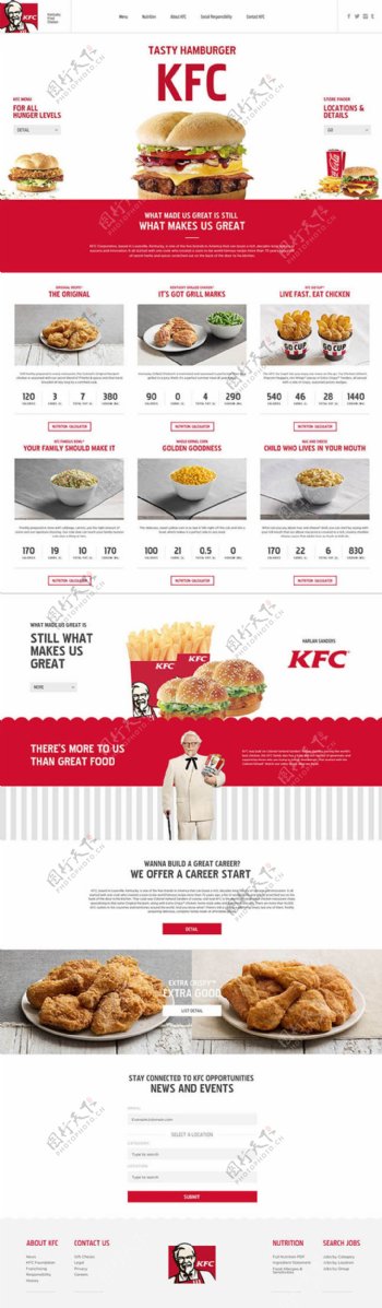 KFC肯德基英文网站网页设计模板