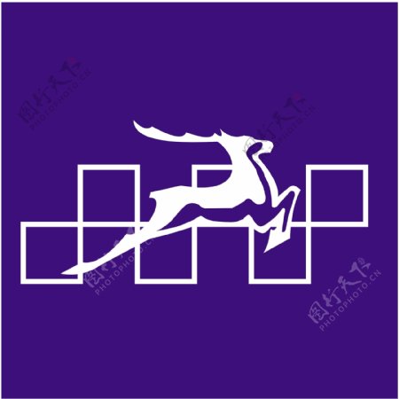 奔跑的麋鹿图标logo设计