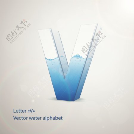 玻璃立体字V