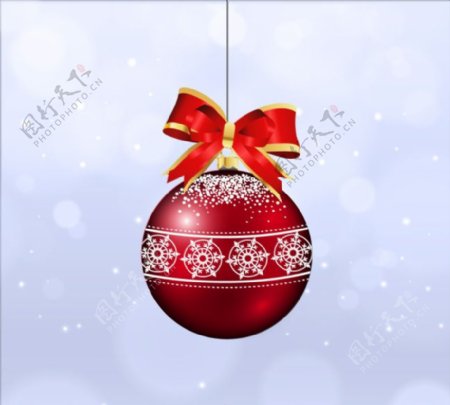 红色圣诞装饰球素材