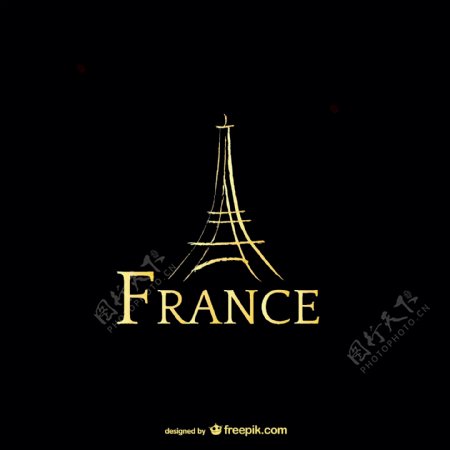 法国和埃菲尔铁塔的标志