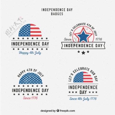 抽象美国独立日图标设计