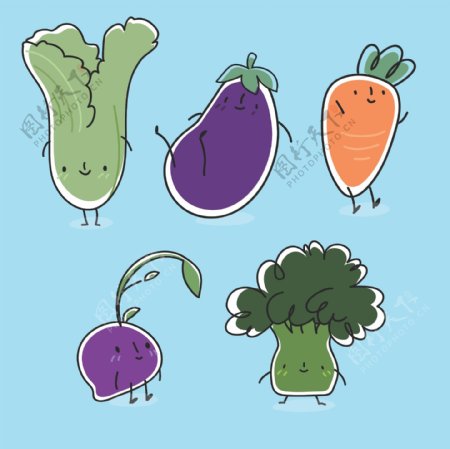 可爱手绘蔬菜插画