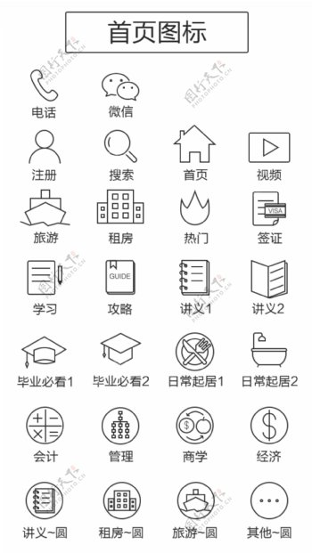 icon旅游租房类学习生活网站