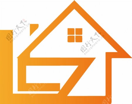 黄色房子英文字母logo
