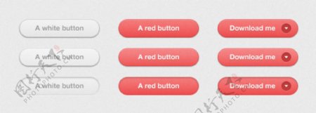 红色简单UI设计图标按钮素材下载