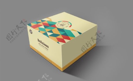 一体蛋糕盒效果图包装设计