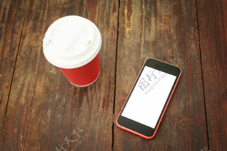 智能手机与咖啡图片