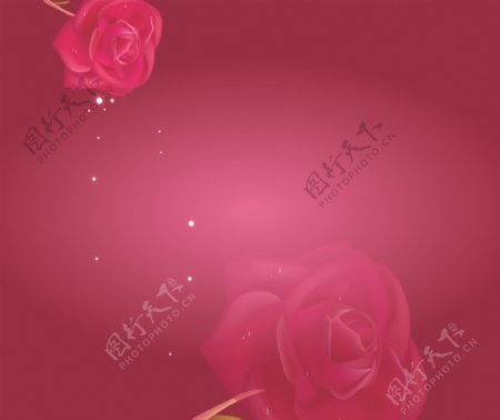 唯美粉色玫瑰吊顶图案