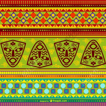 创意非洲民族花纹背景矢量素材