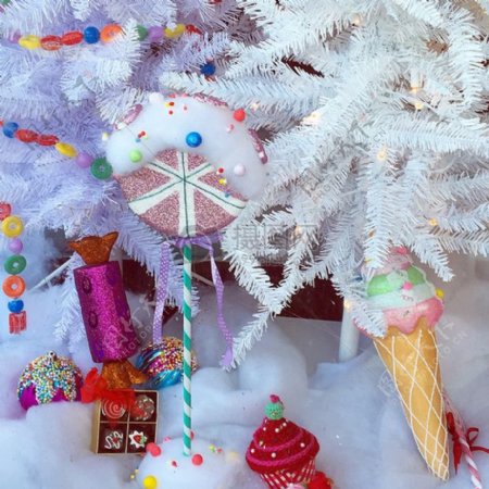 糖果圣诞糖果圣诞节树装饰品棒棒糖