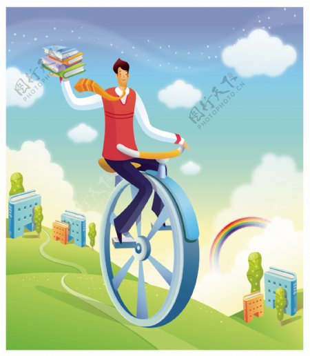 骑自行车的商务男士图片