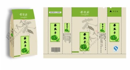 清新茶瓜子包装袋设计图片psd素材下载