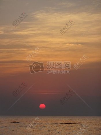 日落太阳珠瑚海滩孟买