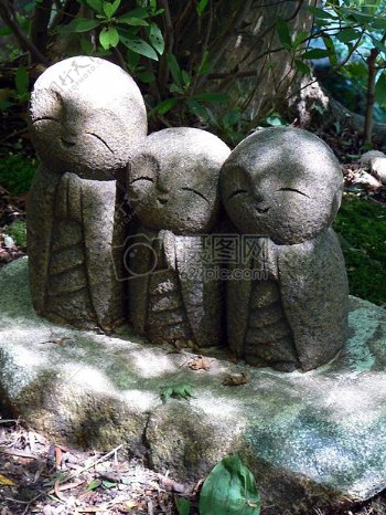雕像石头日本祈祷菩萨