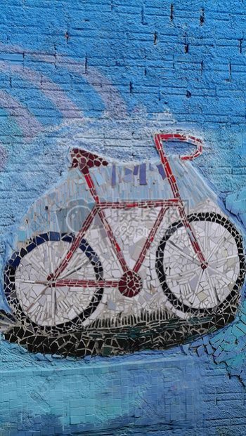 艺术自行车马赛克