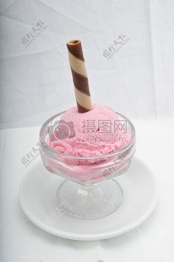 美味的冰淇淋的玻璃