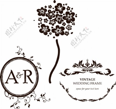 婚礼花纹素材花束图片