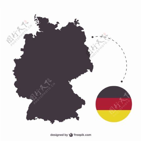 德国的轮廓和旗帜