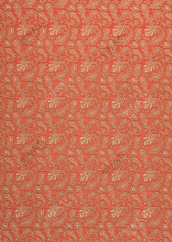 橘红色花纹布纹壁纸