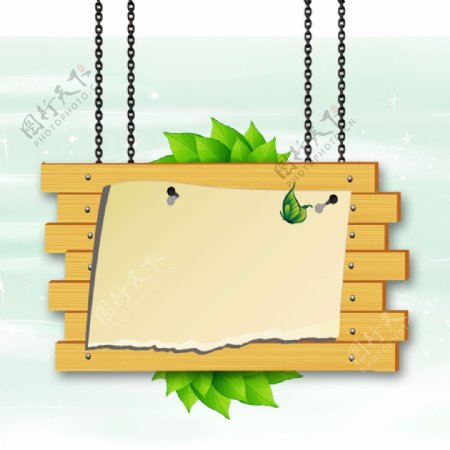光线高光木板链条绿叶蝴蝶钉子广告位素材