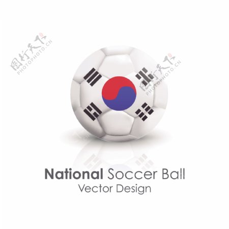 韩国国旗足球贴图矢量素材