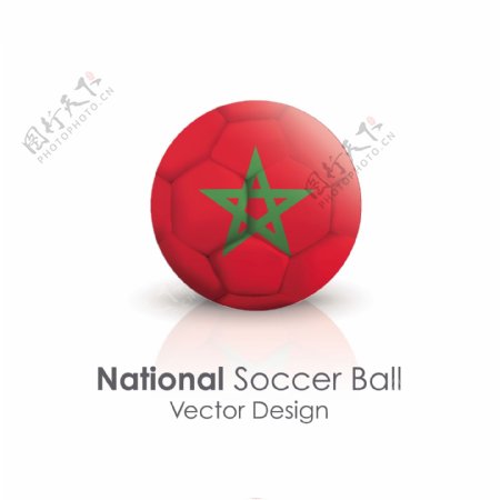摩洛哥国旗足球贴图矢量素材