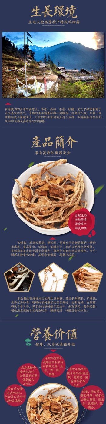 淘宝电商详情页模板菌菇茶树菇高原特产食品