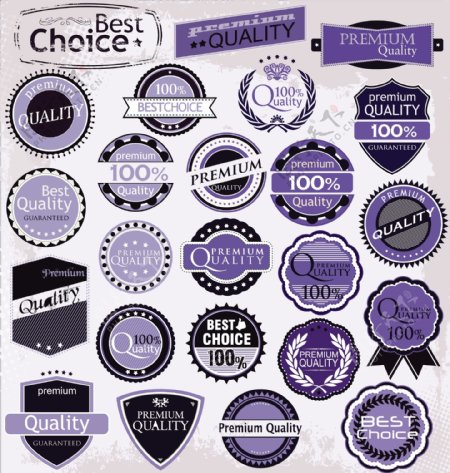 紫色促销标签矢量素材图片