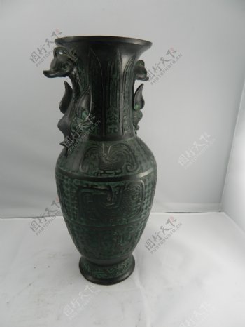 青铜器凤纹花瓶图片
