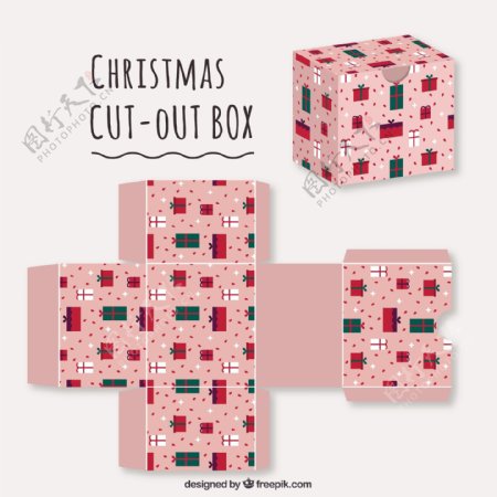 粉色圣诞切盒