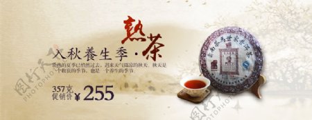秋季养生茶促销海报