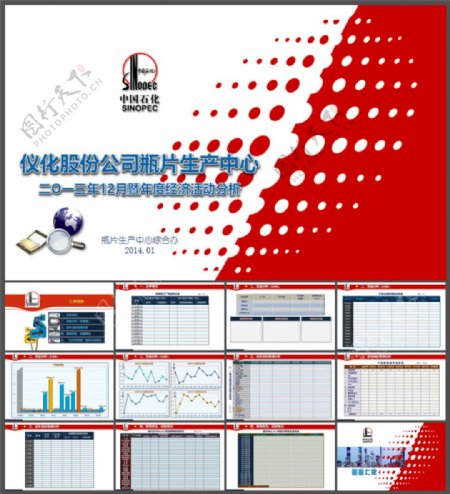 中国石化年度经济活动分析报告PPT模板