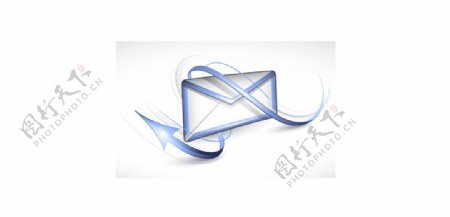 电子邮件与箭头图标矢量字母