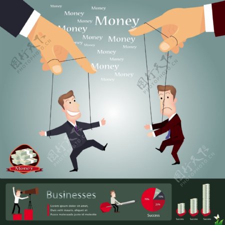 卡通金融商务海报矢量素材图片