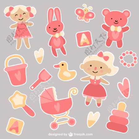 粉色婴儿玩具