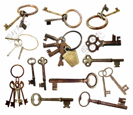 古典金属钥匙素材图片