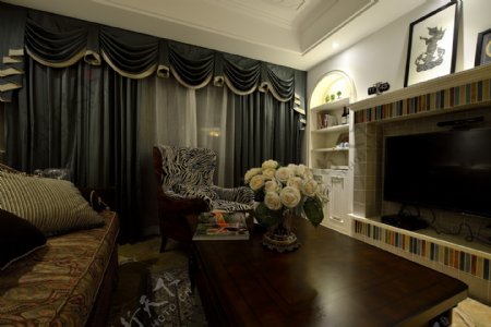 美式客厅窗帘设计图