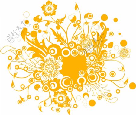 金黄色花纹图案背景