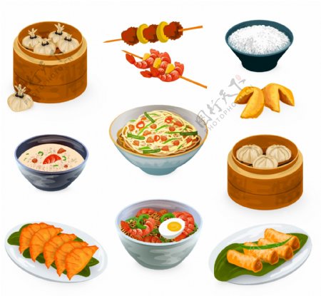 中国食品图案矢量素材下载