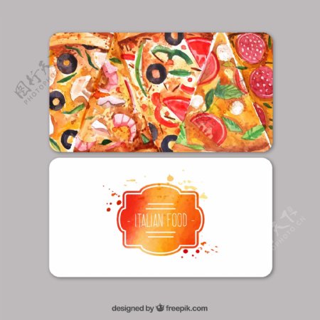 意大利披萨店名片图片