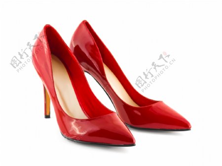 红色婚鞋图片