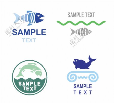 鱼类标志设计图