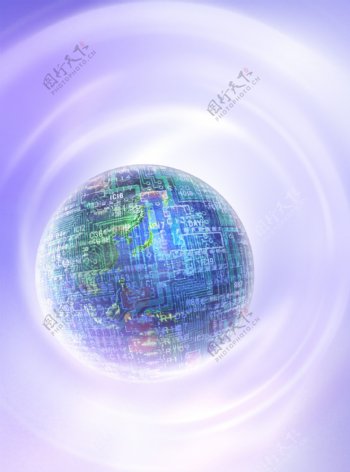 梦幻数字科技地球背景图片