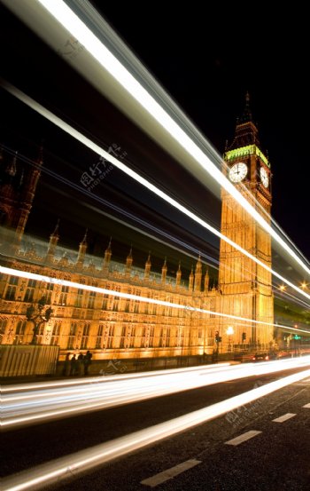 伦敦大本钟夜景图片